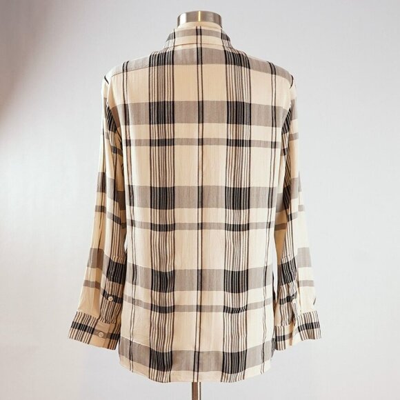 Theory Women's "Menswear Shirt" in Plaid Viscose/Silk - M - EUC - Picture 4 of 8